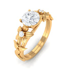 1 CT Simulated Diamond Gold Flower Engagement Ring Zircon - ( AAAA ) - Quality - Rosec Jewels