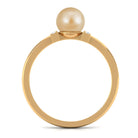 Elegant South Sea Pearl Solitaire Engagement Ring with Diamond Accent South Sea Pearl - ( AAA ) - Quality - Rosec Jewels