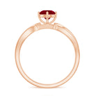 Infinity Shank Ruby Solitaire Engagement Ring with Diamond Ruby - ( AAA ) - Quality - Rosec Jewels