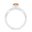 Infinity Shank Round Orange Sapphire Engagement Ring with Diamond Orange Sapphire - ( AAA ) - Quality - Rosec Jewels