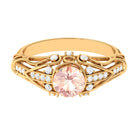 1.25 CT Vintage Morganite Engagement Ring with Diamond Morganite - ( AAA ) - Quality - Rosec Jewels