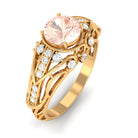 1.25 CT Vintage Morganite Engagement Ring with Diamond Morganite - ( AAA ) - Quality - Rosec Jewels