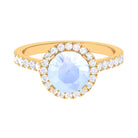 1.75 CT Round Moonstone Halo Engagement Ring with Diamond Moonstone - ( AAA ) - Quality - Rosec Jewels