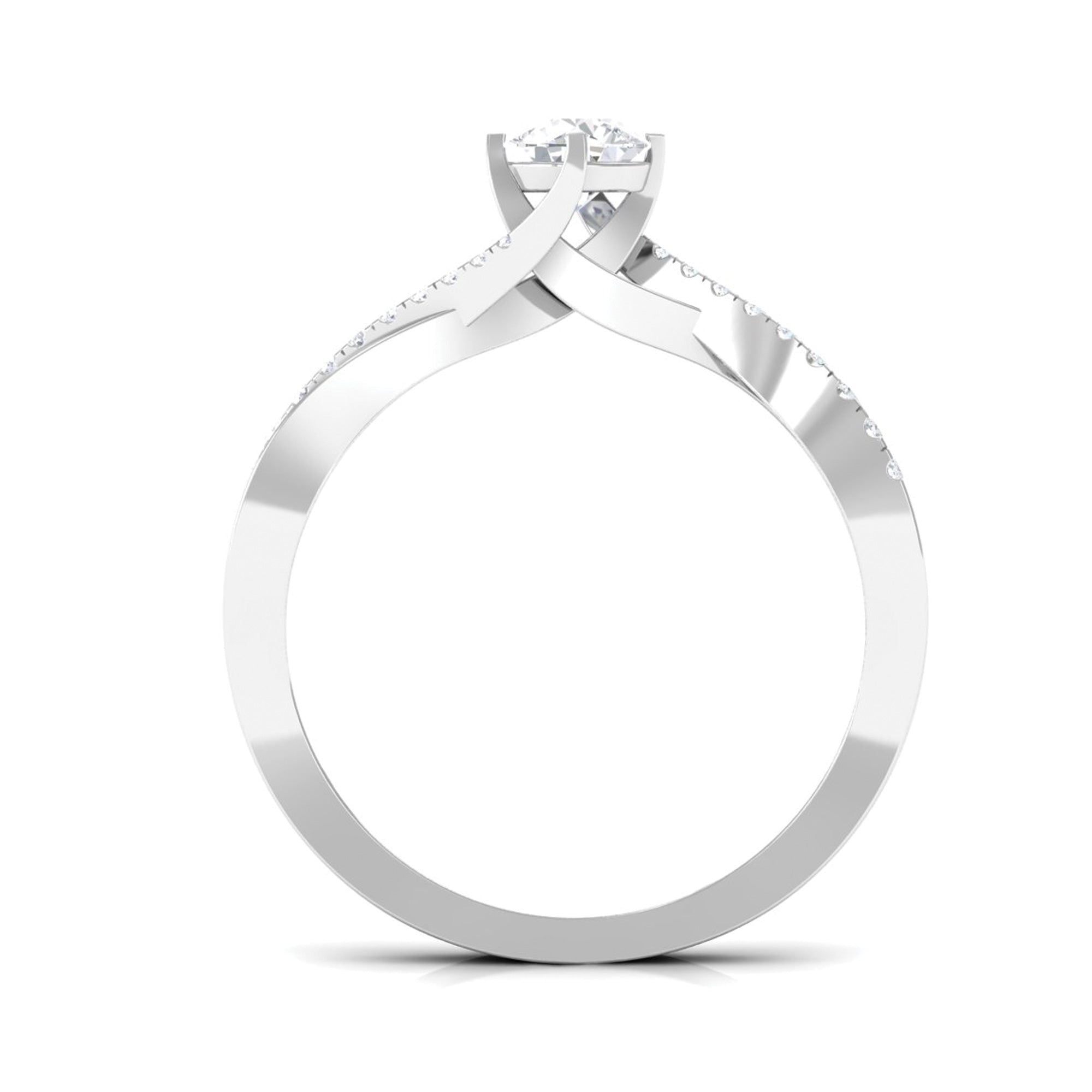 Moissanite Bypass Infinity Engagement Ring Moissanite - ( D-VS1 ) - Color and Clarity - Rosec Jewels