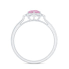 Vintage Inspired Rose Quartz and Diamond Engagement Ring Rose Quartz - ( AAA ) - Quality - Rosec Jewels