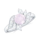 1.25 CT Rose Quartz Flower Engagement Ring with Diamond Rose Quartz - ( AAA ) - Quality - Rosec Jewels