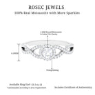 Round Shape Moissanite Crossover Engagement Ring in Gold Moissanite - ( D-VS1 ) - Color and Clarity - Rosec Jewels