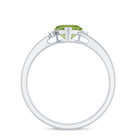 Minimal Peridot Heart Solitaire Promise Ring with Diamond Peridot - ( AAA ) - Quality - Rosec Jewels