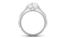 Cushion Cut Solitaire Zircon Gold Floral Engagement Ring Zircon - ( AAAA ) - Quality - Rosec Jewels