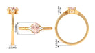 0.75 CT Oval Morganite Solitaire Ring with Diamond Accent Morganite - ( AAA ) - Quality - Rosec Jewels