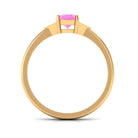 1 CT Oval Pink Sapphire Solitaire Ring with Diamond Accent Pink Sapphire - ( AAA ) - Quality - Rosec Jewels