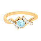 Sky Blue Topaz and Diamond Designer Promise Ring Sky Blue Topaz - ( AAA ) - Quality - Rosec Jewels