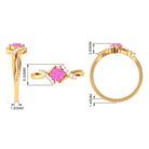 Pink Sapphire and Diamond Designer Promise Ring Pink Sapphire - ( AAA ) - Quality - Rosec Jewels