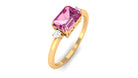 Octagon Cut Pink Tourmaline East West Engagement Ring with Diamond Pink Tourmaline - ( AAA ) - Quality - Rosec Jewels