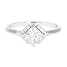 Princess Cut Moissanite Simple Engagement Ring in Gold Moissanite - ( D-VS1 ) - Color and Clarity - Rosec Jewels