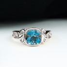 2.75 CT Vintage Style Cushion London Blue Topaz Solitaire Ring in Bezel Setting London Blue Topaz - ( AAA ) - Quality - Rosec Jewels