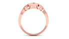 Vintage Style Cushion Morganite Solitaire Ring in Bezel Setting Morganite - ( AAA ) - Quality - Rosec Jewels