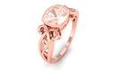 Vintage Style Cushion Morganite Solitaire Ring in Bezel Setting Morganite - ( AAA ) - Quality - Rosec Jewels