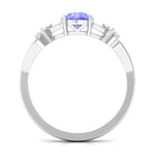 1.75 CT Pure Tanzanite Floral and Diamond Solitaire Crossover Ring Tanzanite - ( AAA ) - Quality - Rosec Jewels