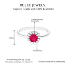 3/4 CT Round Cut Solitaire Ruby Gold Flower Ring Ruby - ( AAA ) - Quality - Rosec Jewels