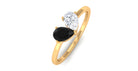 Created Black Diamond 2 Stone Ring Lab Created Black Diamond - ( AAAA ) - Quality - Rosec Jewels