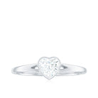 Heart Shape Lab Grown Diamond Solitaire Ring in Split Shank Lab Grown Diamond - ( EF-VS ) - Color and Clarity - Rosec Jewels