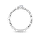 Heart Shape Lab Grown Diamond Solitaire Ring in Rope Shank Lab Grown Diamond - ( EF-VS ) - Color and Clarity - Rosec Jewels