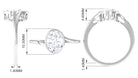 Oval Shape Lab Grown Diamond Solitaire Bypass Ring Lab Grown Diamond - ( EF-VS ) - Color and Clarity - Rosec Jewels