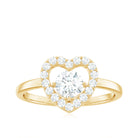 Minimal Heart Ring with Lab Grown Diamond Lab Grown Diamond - ( EF-VS ) - Color and Clarity - Rosec Jewels