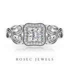 Lab Grown Diamond Vintage Inspired Engagement Ring Lab Grown Diamond - ( EF-VS ) - Color and Clarity - Rosec Jewels