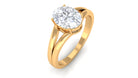 Oval Lab Grown Diamond Solitaire Ring in Split Shank Lab Grown Diamond - ( EF-VS ) - Color and Clarity - Rosec Jewels