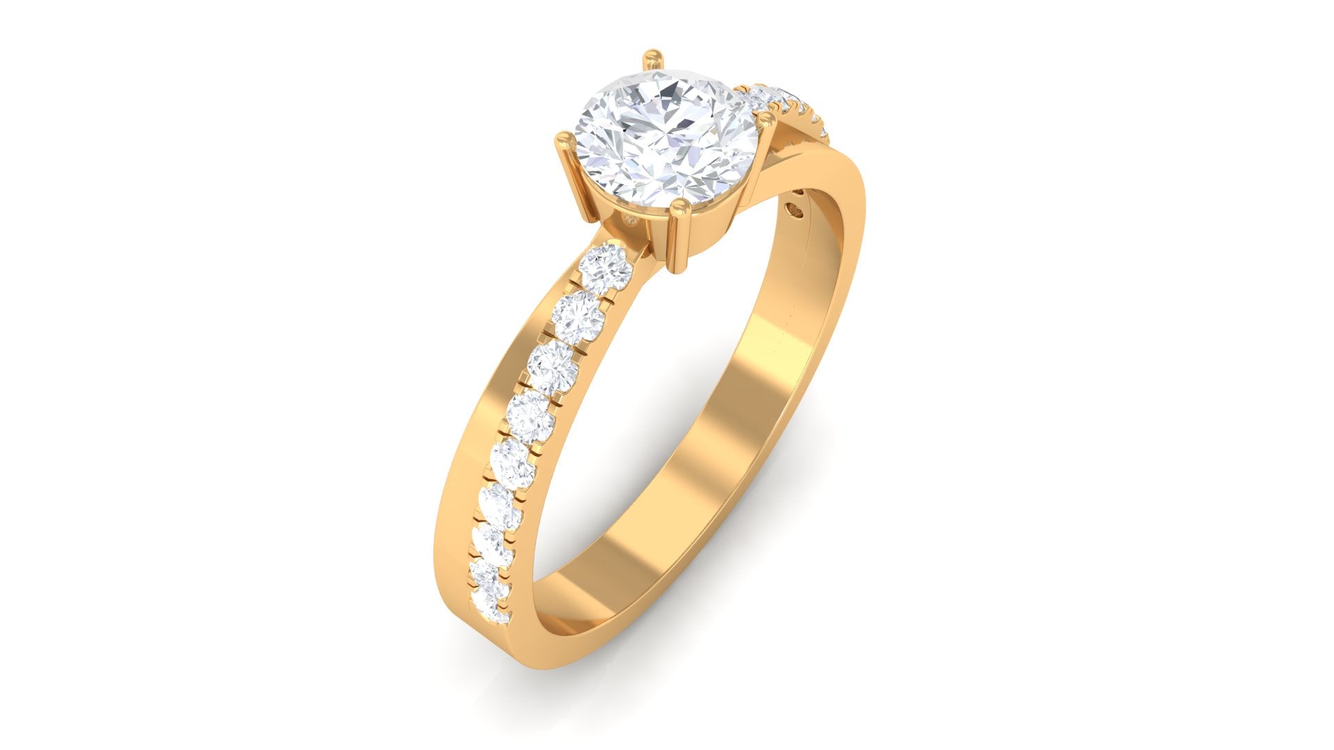 Round Lab Grown Diamond Solitaire Promise Ring Lab Grown Diamond - ( EF-VS ) - Color and Clarity - Rosec Jewels