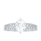 Oval Shape Solitaire Lab Grown Diamond Filigree Engagement Ring Lab Grown Diamond - ( EF-VS ) - Color and Clarity - Rosec Jewels