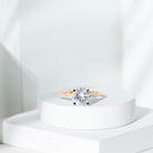 4 CT Certified Round Moissanite Solitaire Ring with Side Stones Moissanite - ( D-VS1 ) - Color and Clarity - Rosec Jewels