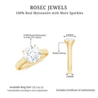 8 MM Round Cut Solitaire and Hidden Moissanite Ring with Accented Bridge Moissanite - ( D-VS1 ) - Color and Clarity - Rosec Jewels