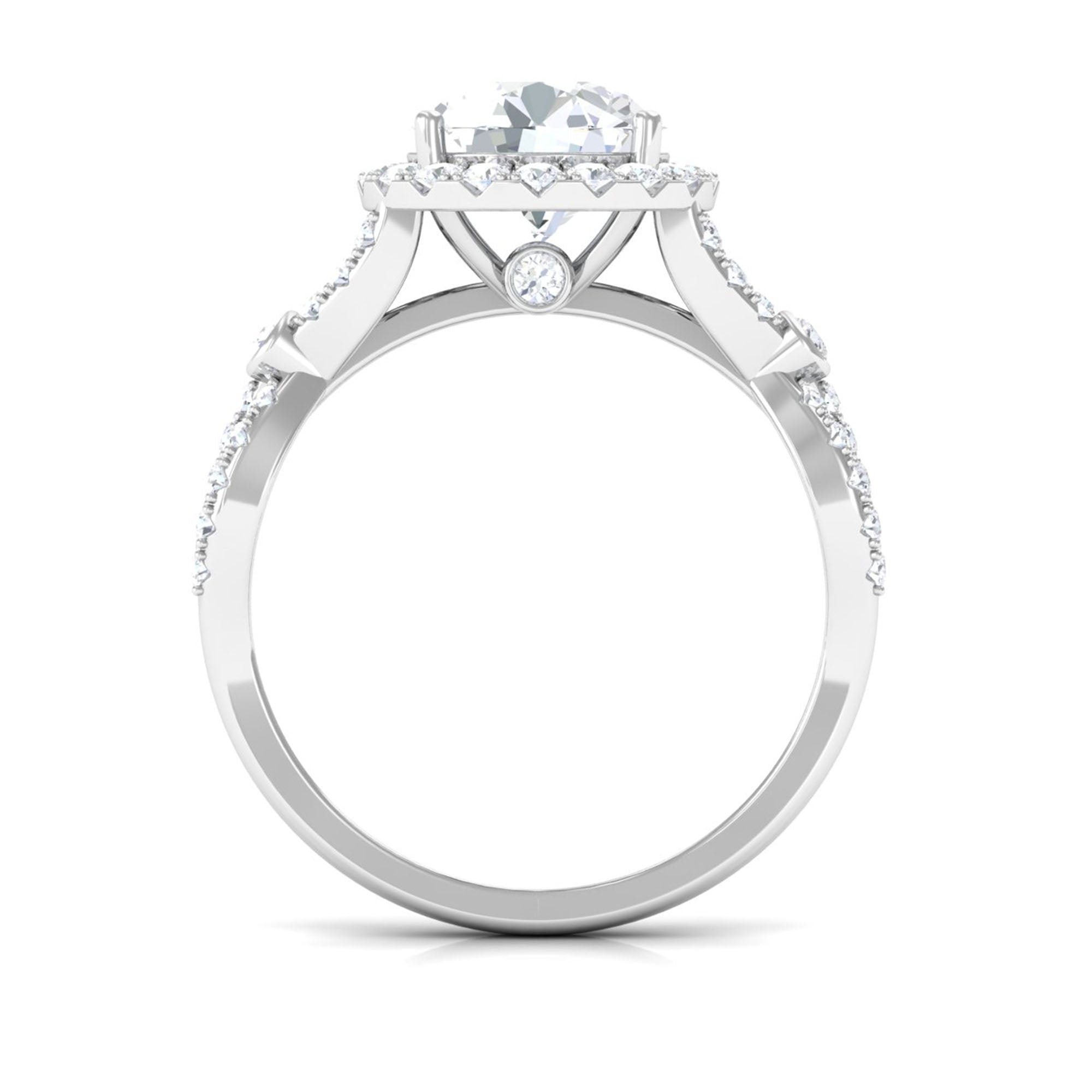 2.50 CT Moissanite Halo Vintage Engagement Ring Moissanite - ( D-VS1 ) - Color and Clarity - Rosec Jewels