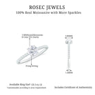 Round Shape Moissanite Solitaire Ring with Side Stones in Gold Moissanite - ( D-VS1 ) - Color and Clarity - Rosec Jewels