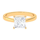 7 MM Princess Cut Solitaire and Hidden Moissanite Ring Moissanite - ( D-VS1 ) - Color and Clarity - Rosec Jewels