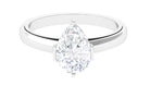 Rosec Jewels-2 CT Two Tone Promise Ring for Her with Pear Cut Solitaire Moissanite