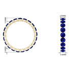 3.25 CT Lab Created Blue Sapphire Full Eternity Ring in Shared Prong Setting Lab Created Blue Sapphire - ( AAAA ) - Quality - Rosec Jewels