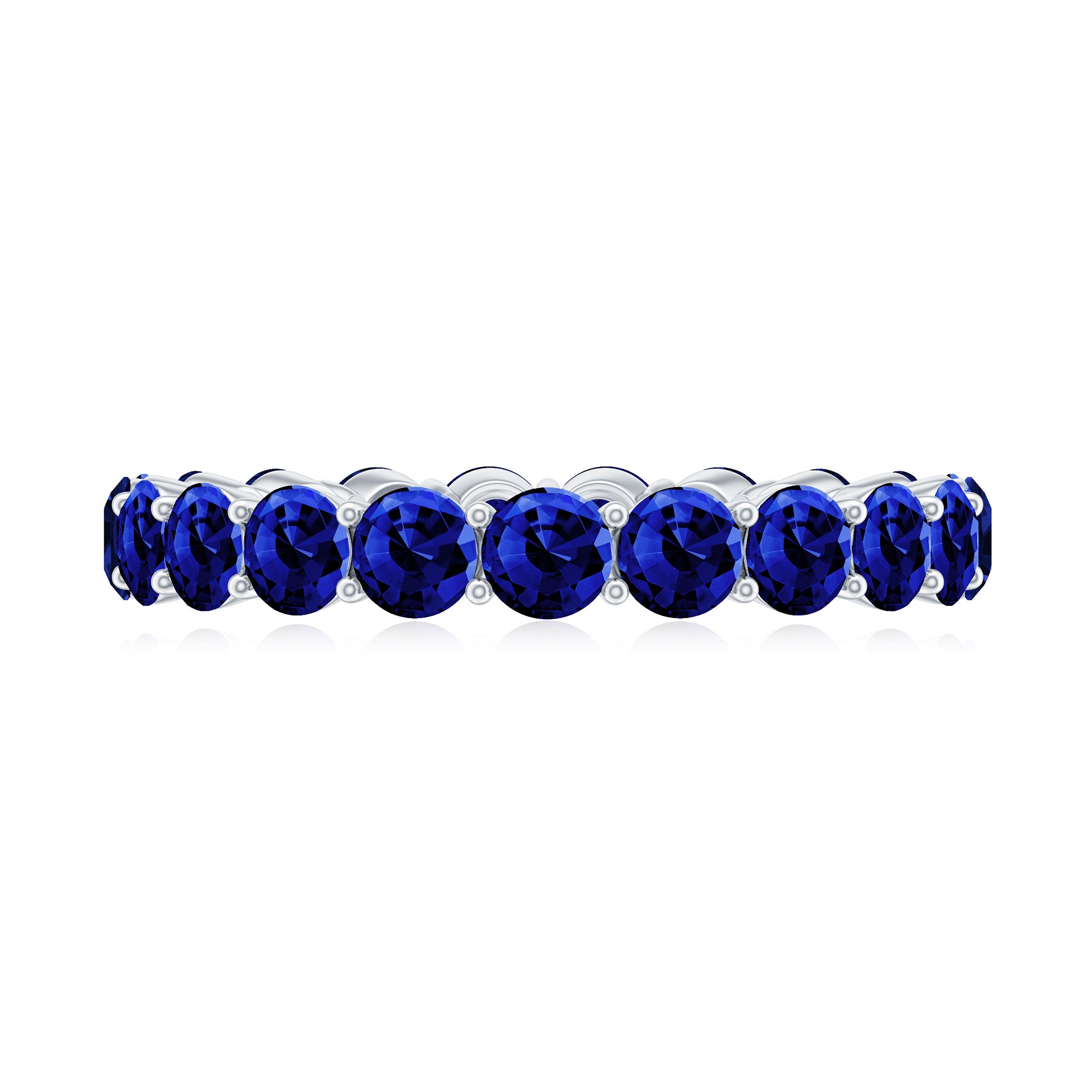 3.25 CT Lab Created Blue Sapphire Full Eternity Ring in Shared Prong Setting Lab Created Blue Sapphire - ( AAAA ) - Quality - Rosec Jewels