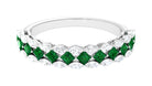 Rosec Jewels-Designer Lab Created Emerald Half Eternity Band with Moissanite