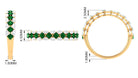 Rosec Jewels-Designer Lab Created Emerald Half Eternity Band with Moissanite