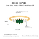 Marquise Cut Created Emerald and Diamond Graduated Ring Lab Created Emerald - ( AAAA ) - Quality - Rosec Jewels