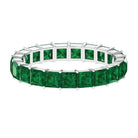 Princess Cut Lab Grown Emerald Full Eternity Ring Lab Created Emerald - ( AAAA ) - Quality - Rosec Jewels