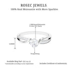 Infinity Shank Round Moissanite Solitaire Engagement Ring in Gold Moissanite - ( D-VS1 ) - Color and Clarity - Rosec Jewels