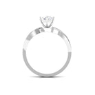 Infinity Shank Round Moissanite Solitaire Engagement Ring in Gold Moissanite - ( D-VS1 ) - Color and Clarity - Rosec Jewels