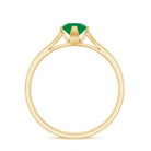 0.50 CT Emerald Solitaire Promise Ring with Diamond Emerald - ( AAA ) - Quality - Rosec Jewels