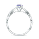 Round Tanzanite Crossover Solitaire Ring Tanzanite - ( AAA ) - Quality - Rosec Jewels