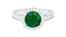 Rosec Jewels-Lab Grown Emerald and Diamond Classic Halo Engagement Ring